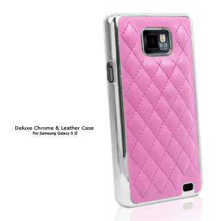 Deluxe Luxury Leather Chrome Case Cover For Samsung Galaxy S2 i9100 