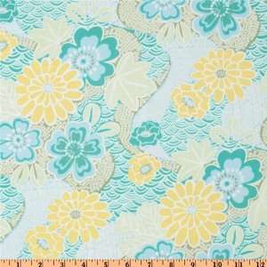  44 Wide Soliel Floral Garden Sea Fabric By The Yard 