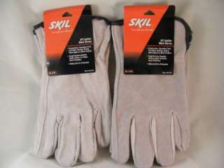 SKIL Leather Work Glove Genuine Cowhide Suede Multi Use 024291131076 