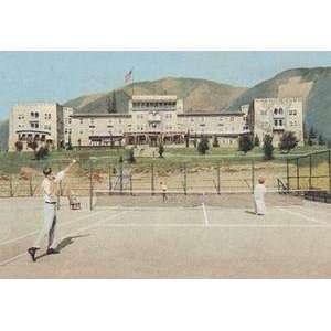  Vintage Art Tennis Match at a Resort   00852 0