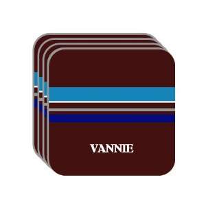 Personal Name Gift   VANNIE Set of 4 Mini Mousepad Coasters (blue 