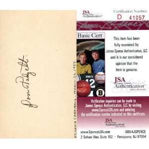  Don Padgett Autographed 3x5 Card (JSA)   Signed MLB 