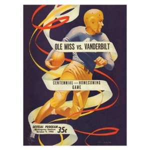  Mississippi vs. Vanderbilt, 1948 Sports Giclee Poster 