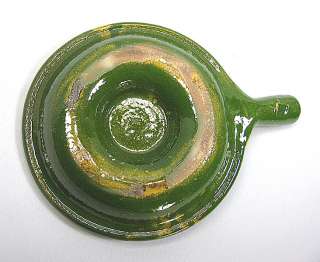   Majolica Slipware Folk Art Pottery Escargot Dish from Alsace  