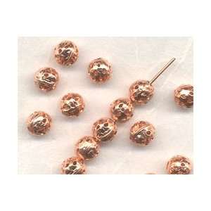  6mm Copper Filigree Round Bead Arts, Crafts & Sewing