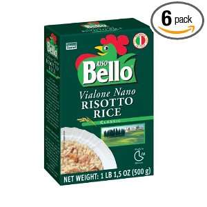 Riso Bello Vialone Nano Risotto Rice, 1 pound 1.5 oz Boxes (Pack of 6 
