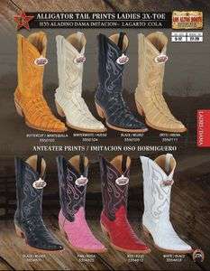   WOMENS PRINTS (IMITATION) ANTEATER COWBOY WESTERN BOOTS BY LOS ALTOS