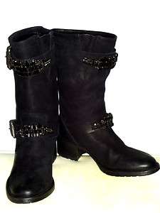 Vera Wang Lavander Cameron Rhinestones Jeweled Stones Biker Boot 7.5 