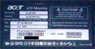 Repair Kit, Acer AL2216W Ver2, LCD Monitor, Capacitors 729440707170 