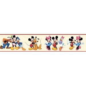    Cream Mickey and Friends Disney Wallpaper Border