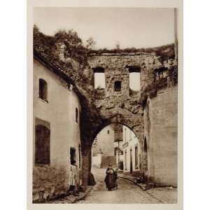  c1930 Gate Grendelpoort Valkenburg Holland Photogravure 