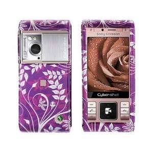   Case Purple Flower For Sony Ericsson C905a Cell Phones & Accessories