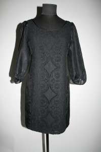 NEW AUTH TIBI Embroidery Blk Open Back Cotton Dress 0  
