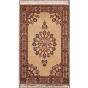  Persian Ardabil Area Rug with Silk & Wool Pile    a 4x6 Medium Rug 