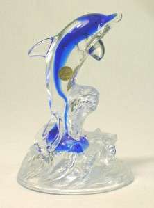 French Cristal d Arques Lead Crystal Dolphin Label  