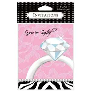  Bachelorette Party Diamond Invitations   pack of 8 Health 