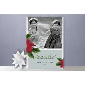  Peace Poinsettia Christmas Photo Cards Health & Personal 