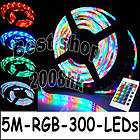 roll reel 5m Meter 3528 RGB Waterproof 300 LED strip light + 24 key 