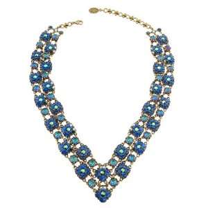  Charming Michal Negrin V Shape Necklace with 2 rows of 