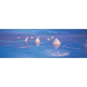 Salt Pyramids on Salt Flat, Salar De Uyuni, Potosi, Bolivia 