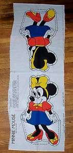 Ameritex Minnie Mouse Stuffed Doll Cut Out Applique OOP Fabric Panel 