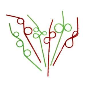  Green and Red Crazy Loop Straws
