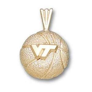  Virginia Tech Hokies Solid 10K Gold VT Basketball 