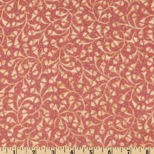  42 Wide Acorn Hollow Flannel Swirls Rose/Cream Fabric By 