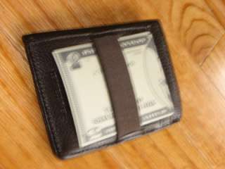 Bass front Pocket Money Clip/Band Leather Wallet,black  