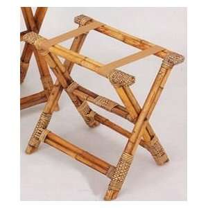  Bamboo Luggage Rack with 2 Straps   Tall (Bamboo) (23 X 