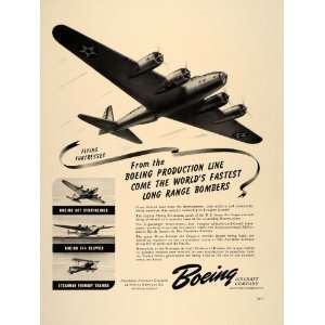 1941 Ad Boeing B 17 Flying Fortress Bomber Military WW2   Original 