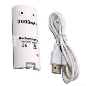   Extended Rechargeable Battery for Nintendo Wii White Video Games