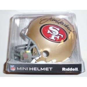  Autographed Jim Harbaugh Mini Helmet   SAN FRANCISCO 49ers 