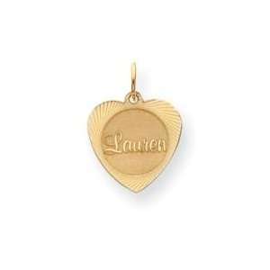  Heart Disc Nameplate in 10k Yellow Gold Jewelry