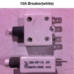 15 A AMP BREAKER FUSE MECH. PRODUCTS INC PANEL MOUNT PUSH BUTTON RESET 