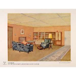  1931 Art Deco Interior Design Living Room Sofa Print 