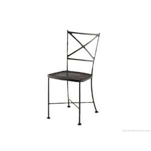   Metal Side Stackable Patio Dining Chair Textured Black Finish Home