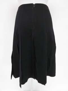 ou are bidding on a VALENTINO Black Wool Pleated Knee Length Skirt 