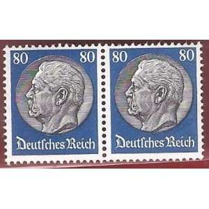 Postage Stamp Germany President Von Hindenburg Type Of 1933 Pair Scott 