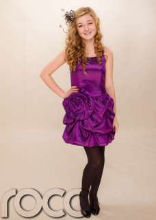 TEEN FLOWER GIRL PURPLE PROM PUFFBALL PARTY DRESS SIZE AGE 6   14 