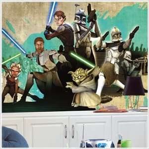  Star Wars Clone Wars Chair Rail Prepasted Mural 6 x 10 