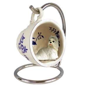  Shih Tzu Blue Tea Cup Dog Ornament   Mixed Color