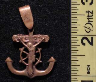 Sailors Crucifix, Anchor & Ships Wheel Pendant  