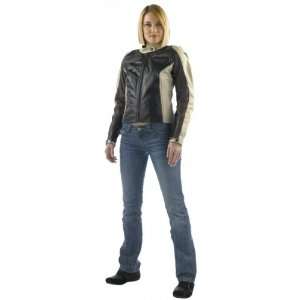  DAINESE ARWEN WOMENS LEATHER JACKET BLACK/ICE/BROWN 40 USA 