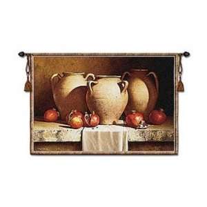  Urns with Persimmons Lg Wall Hanging   77 x 53