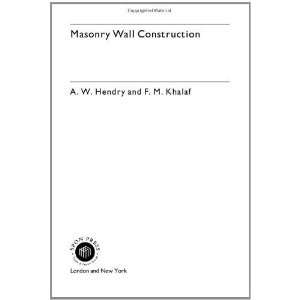  Masonry Wall Construction [Paperback] A.W. Hendry Books