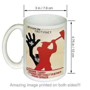  Kill The Fascist Beast WW2 Soviet Propaganda COFFEE MUG 