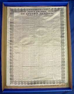 Rare Andrew Jackson Proclamation Silk Ribbon Political  