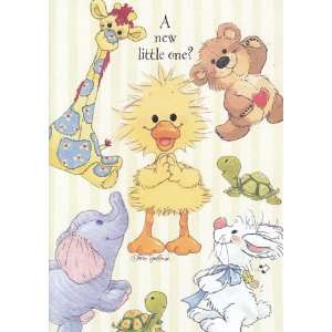  Single Card (1) One   Greeting Card New Baby Suzys Zoo A 