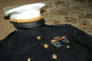 US Marine Corps Dress Blue Uniform44R USMC Officer  